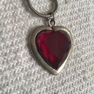 Pink heart pendant necklace